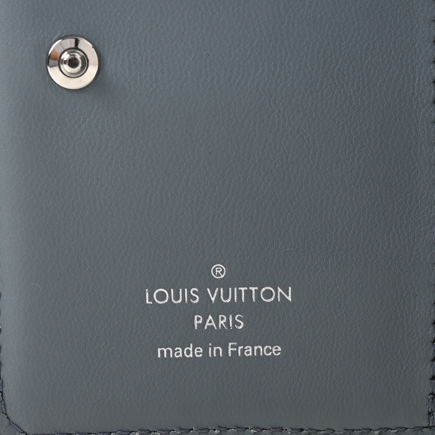 Lambskin Embossed Monogram Lou Coussin Wallet Blue Glacier
