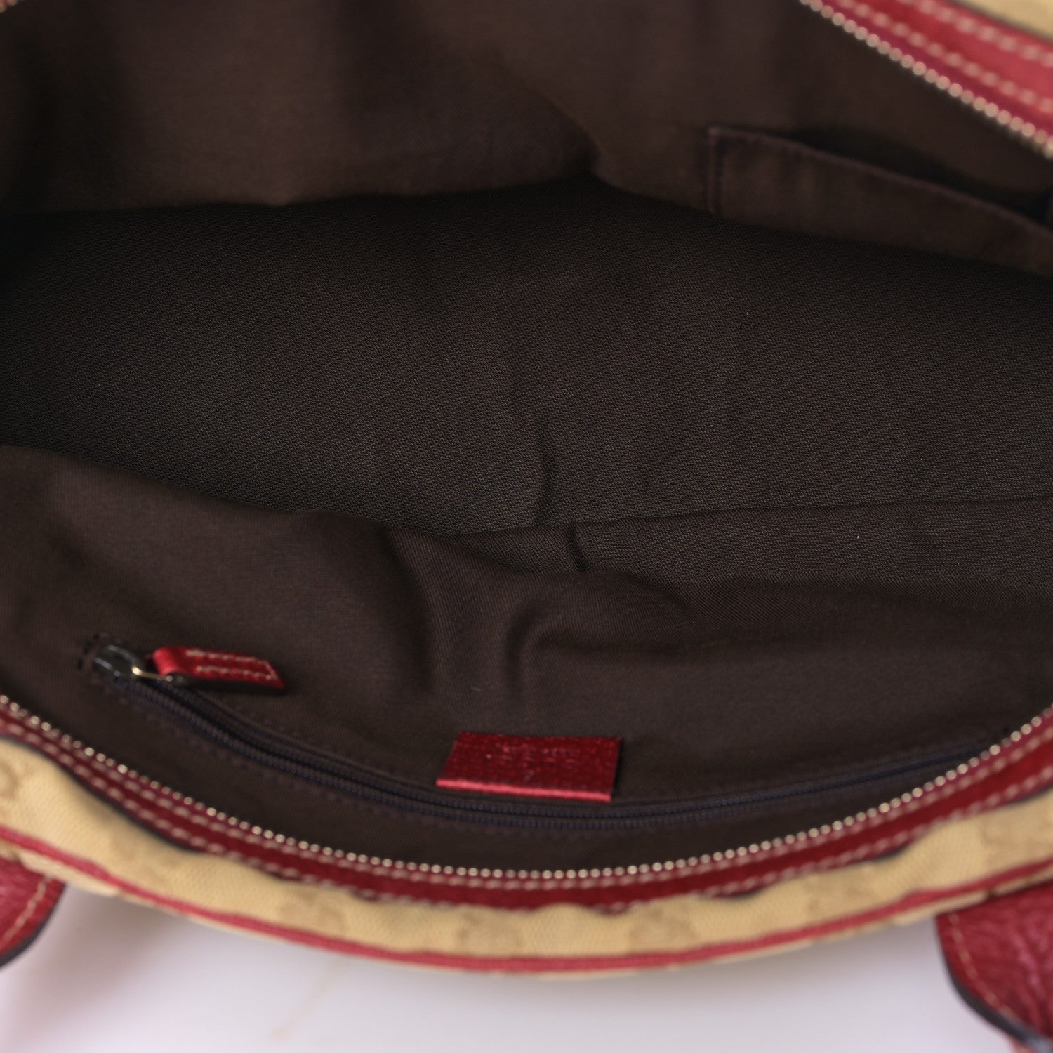 Gucci Monogram Small Princy Satchel Red 5 of 9
