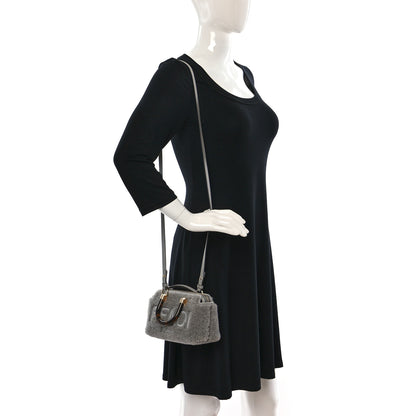 Fendi Sheepskin Vitello King Plexiglass Logo Embroidered Mini By The Way Top Handle Boston Ghiaccio 2 of 9