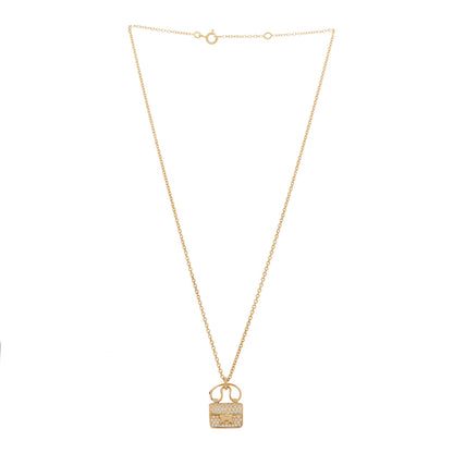 Hermes 18K Rose Gold Diamond Constance Amulette Pendant Necklace 3 of 5