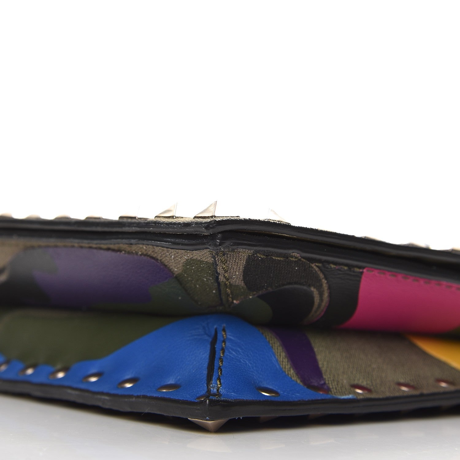 Valentino Garavani Nappa Canvas Camouflage Rockstud Wristlet Clutch Multicolor 9 of 11