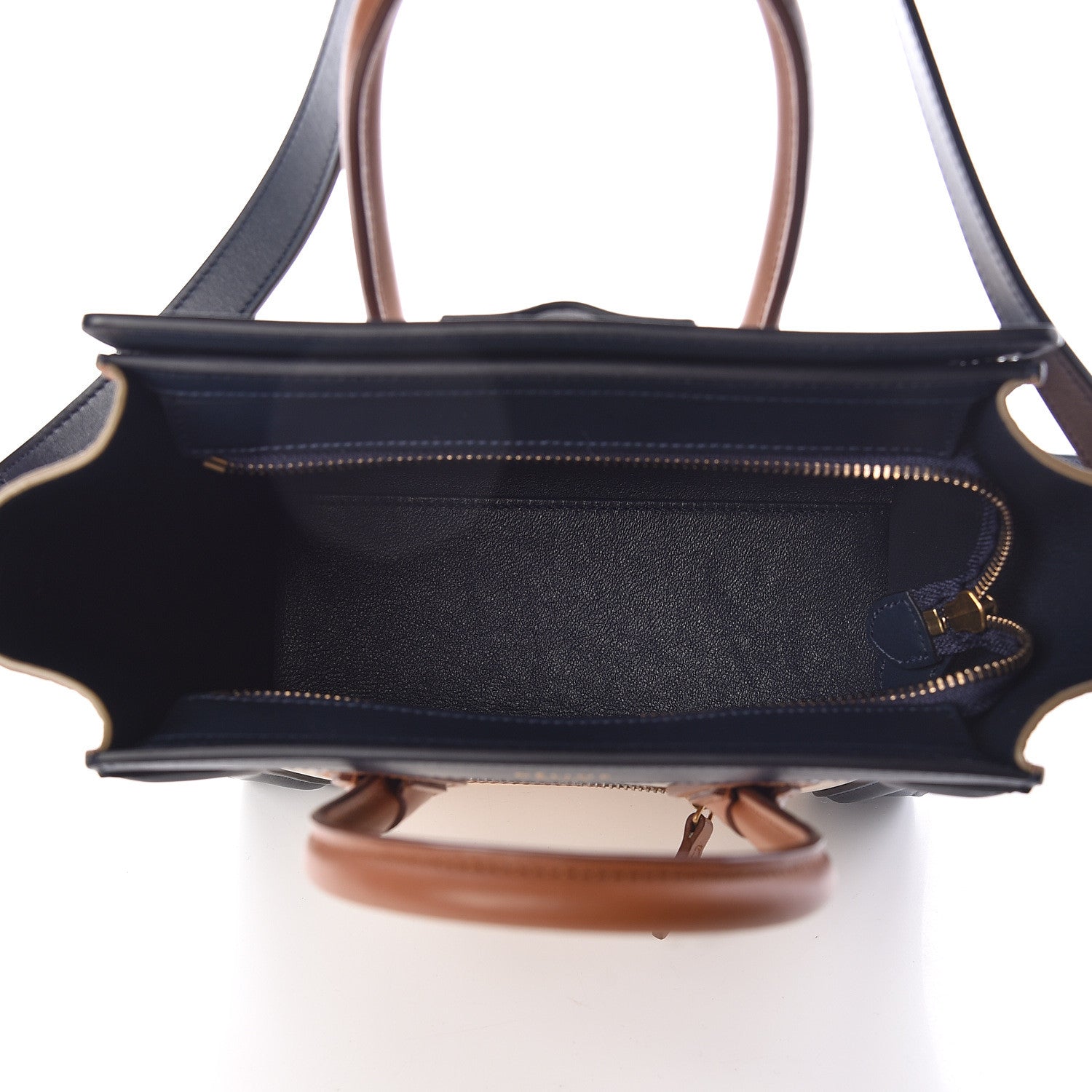 Celine Smooth Drummed Calfskin Nano Tri-Color Luggage Chalk 5 of 9