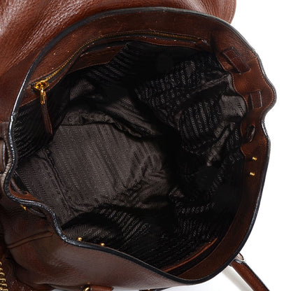 Prada Cervo Deerskin Animalier Large Satchel Cacao 5 of 12