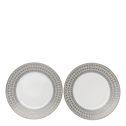 Hermes Porcelain Mosaique Au 24 Platine Dinner Plate Set of 2 1 of 5
