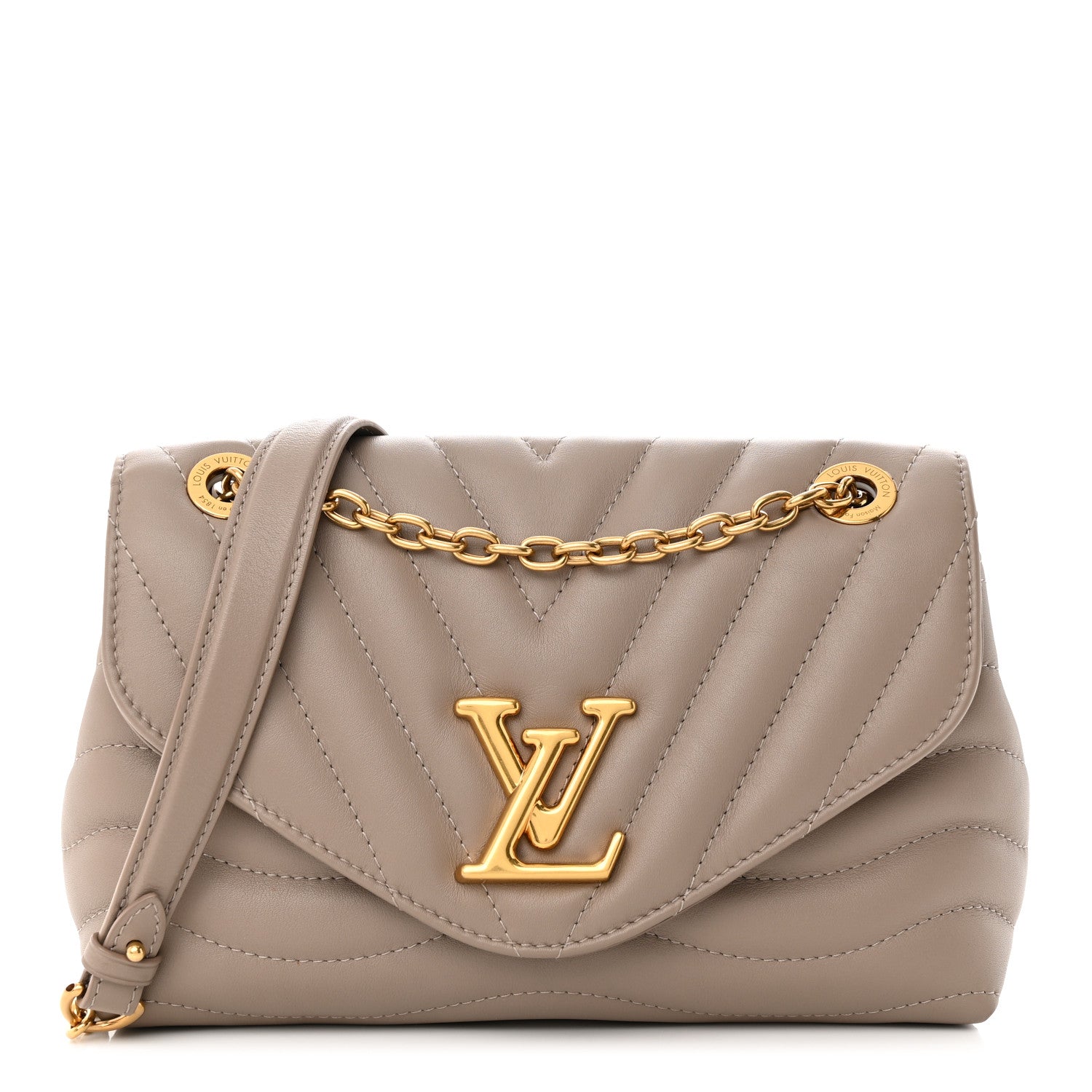 Louis Vuitton Calfskin LV New Wave Chain Bag Taupe 1 of 9