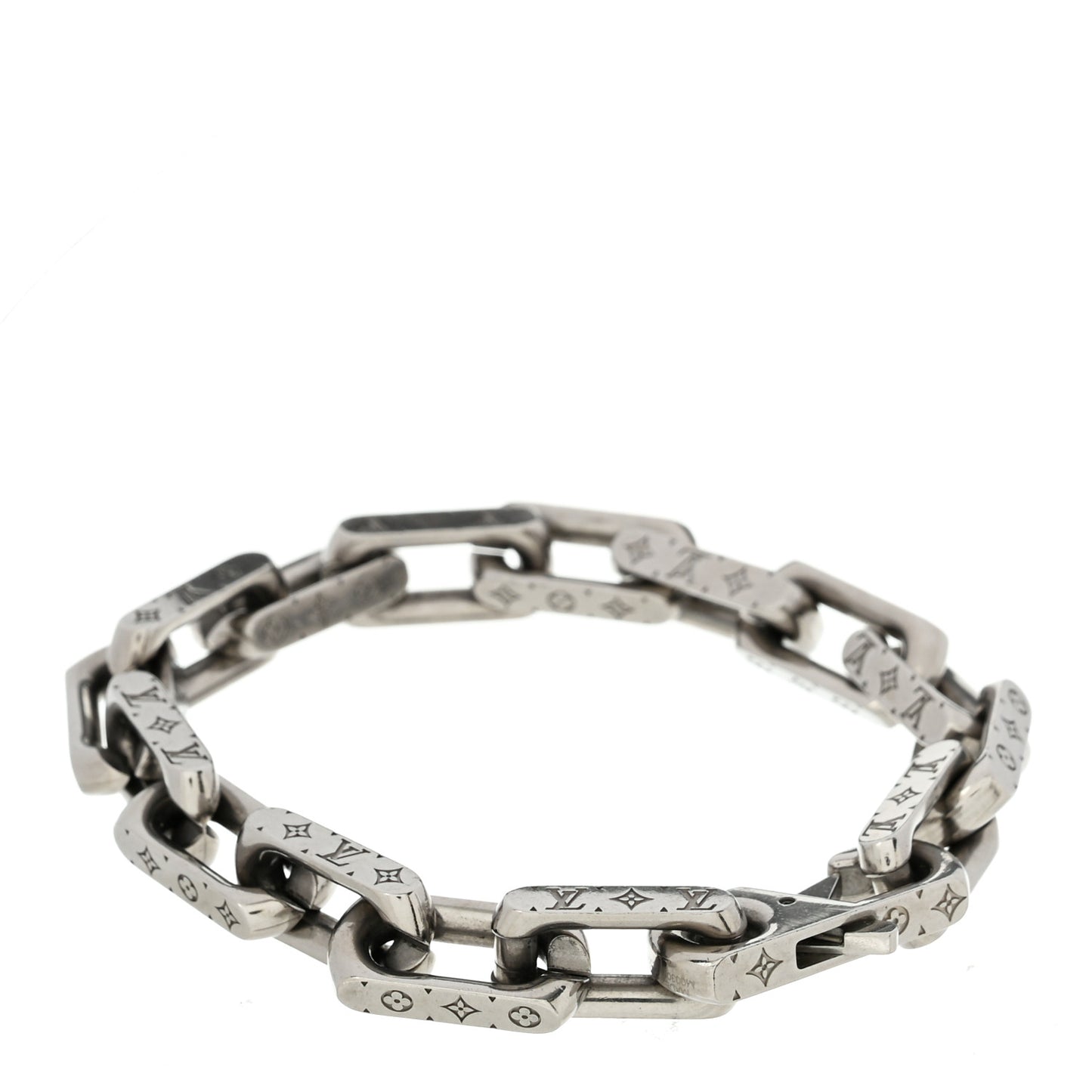 Monogram Chain Bracelet L Silver