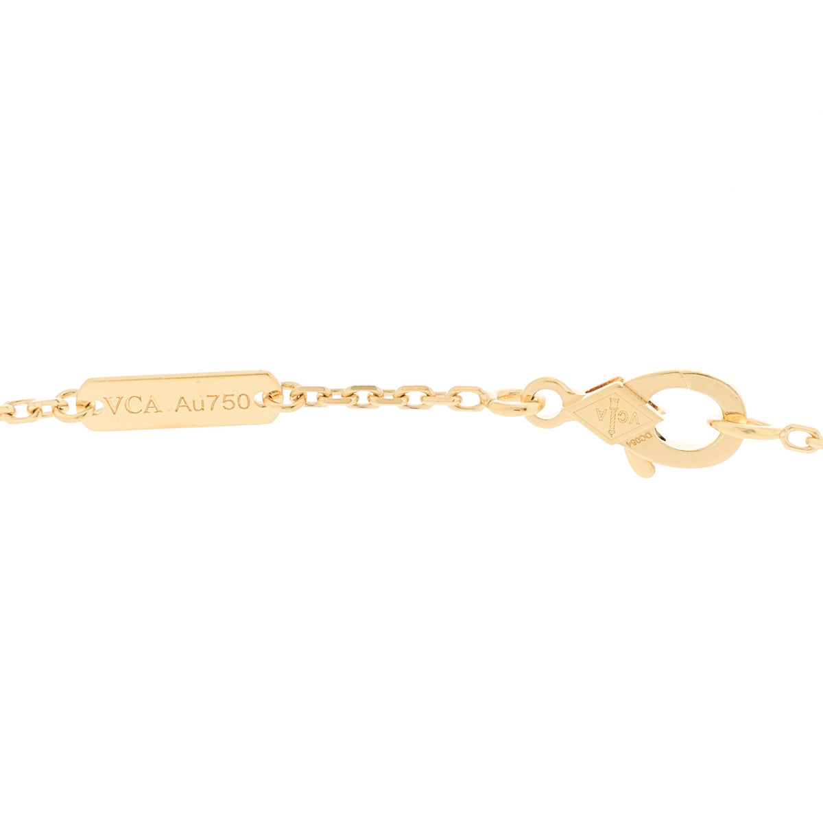 Van Cleef & Arpels 18K Yellow Gold Blue Agate Vintage Alhambra Pendant Necklace 4 of 6