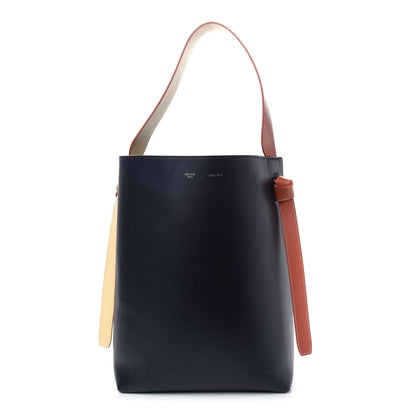 Celine Shiny Smooth Calfskin Small Twisted Cabas Navy Beige 1 of 9