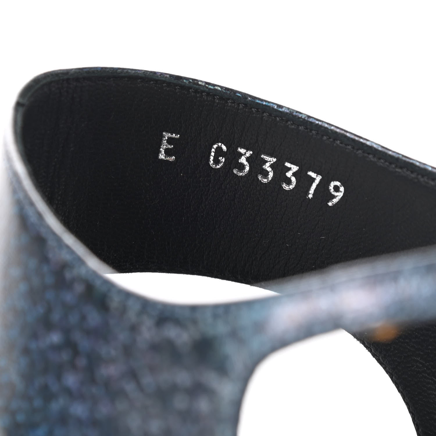 Chanel Fantasy Lambskin CC Chain Thong Sandals 40 Blue Black 8 of 9