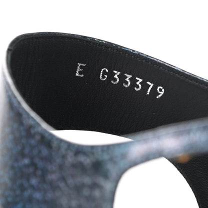 Chanel Fantasy Lambskin CC Chain Thong Sandals 40 Blue Black 8 of 9