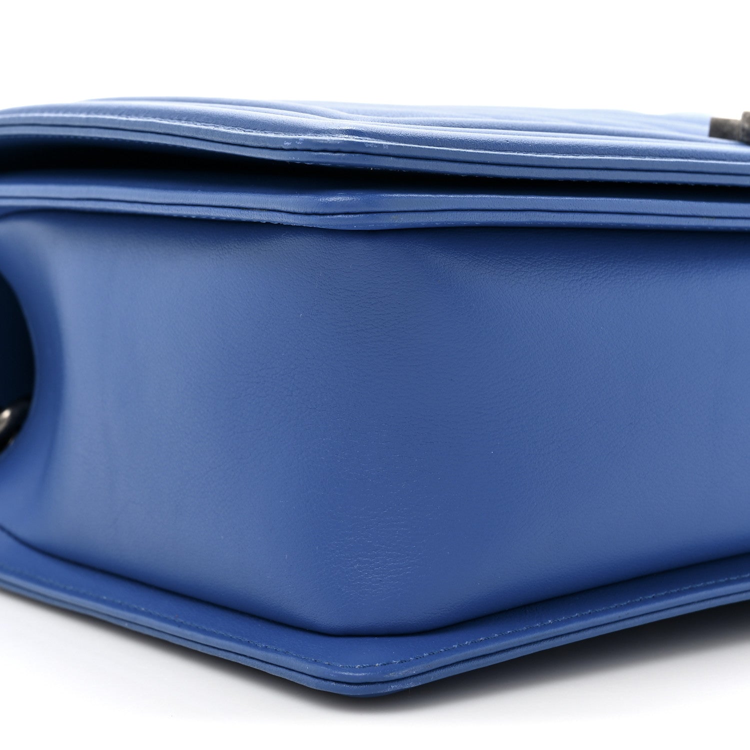 Chanel Lambskin Chevron Quilted New Medium Boy Flap Bright Blue 10 of 15