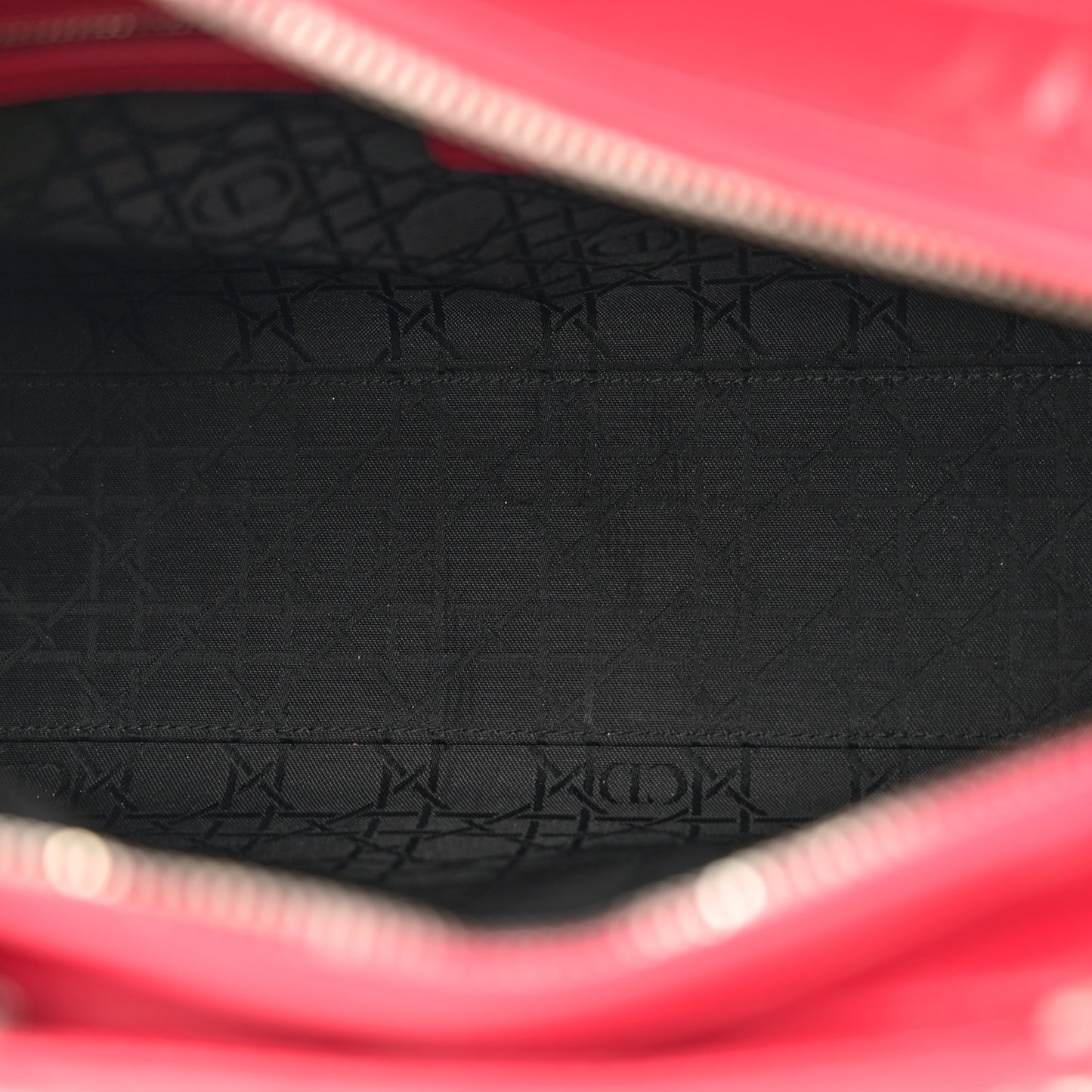 Patent Cannage Large Lady Dior Fuchsia