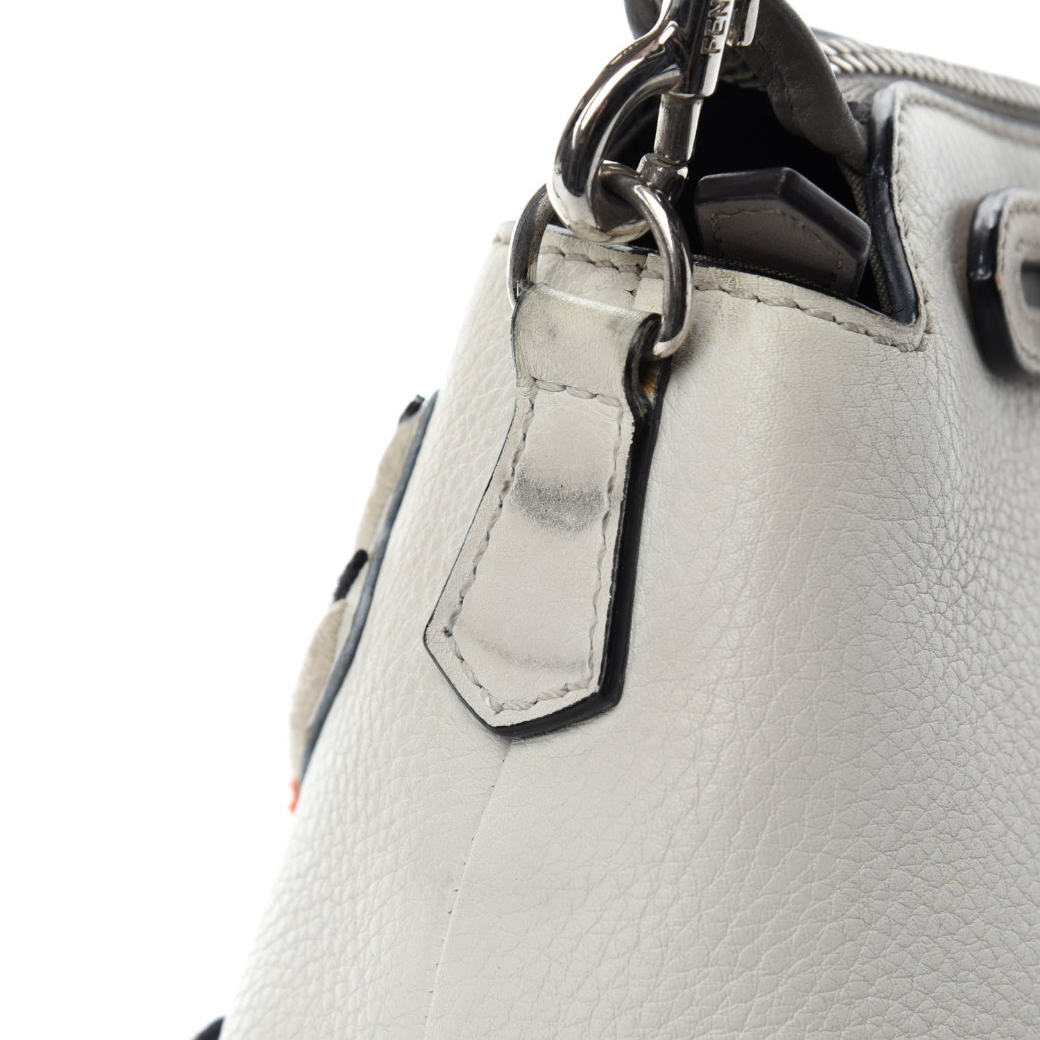 Fendi Vitello Dolce Bird of Paradise Embroidered Medium By The Way Boston Bag White Ice Multicolor 23 of 23