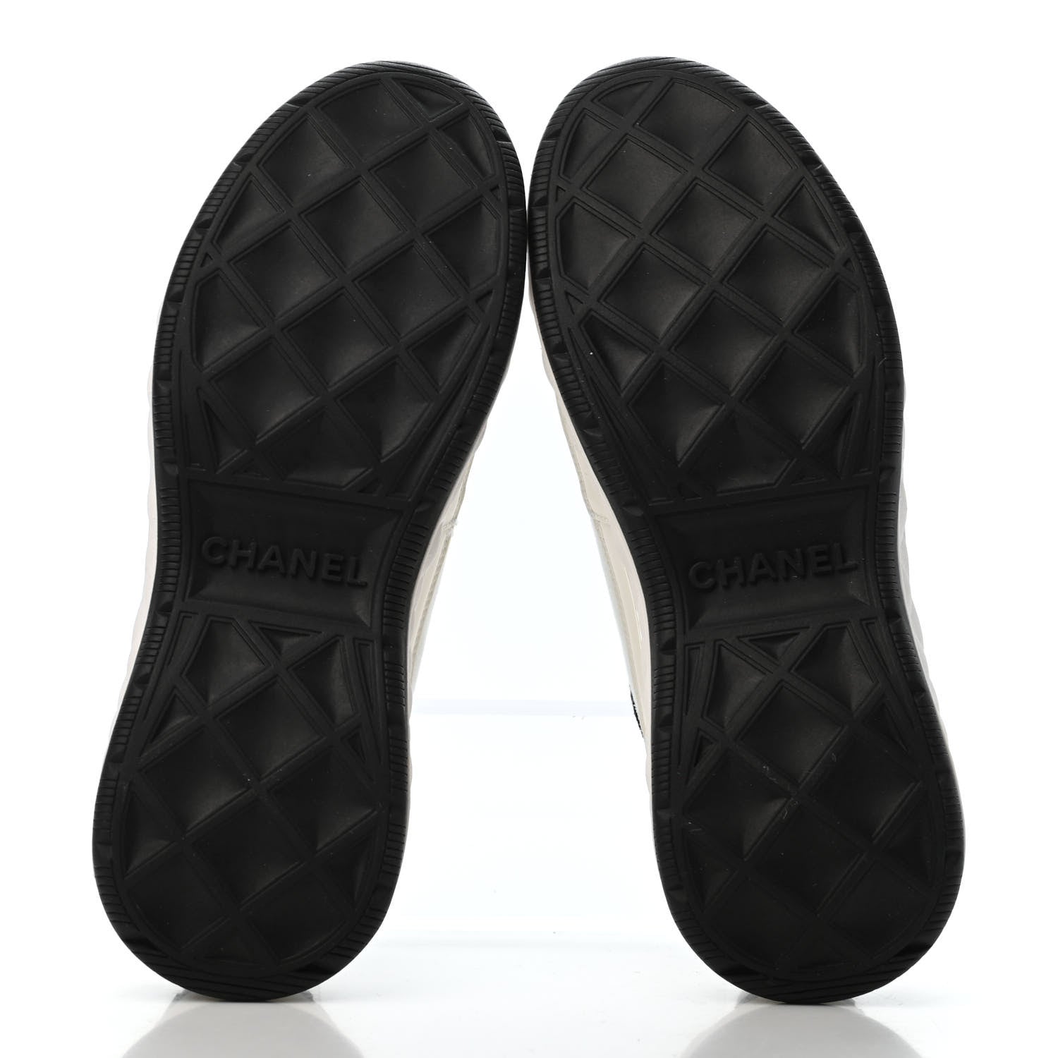 Chanel Calfskin Suede CC Sneakers 36.5 White Black 4 of 4