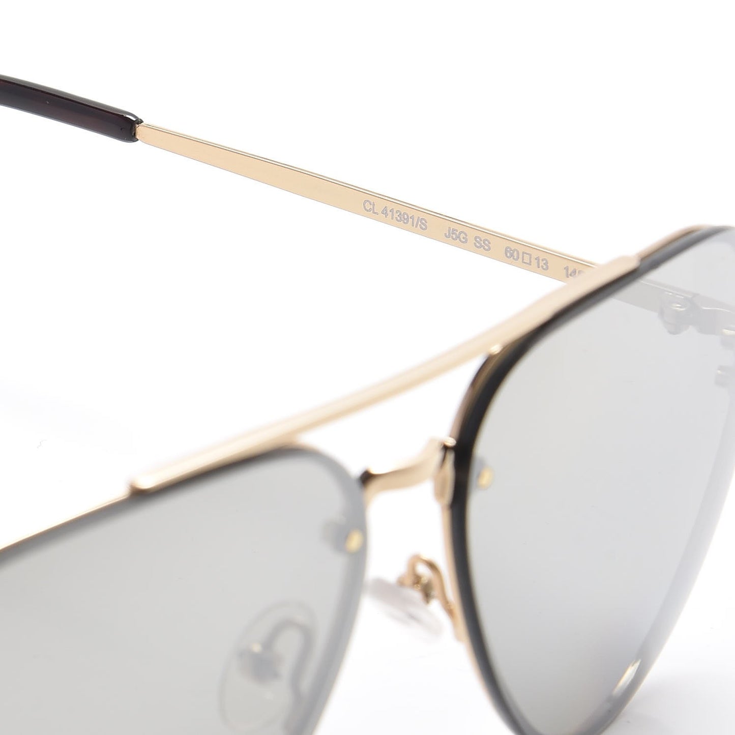 Acetate Mirror Aviator Sunglasses CL41391/S Gold Grey