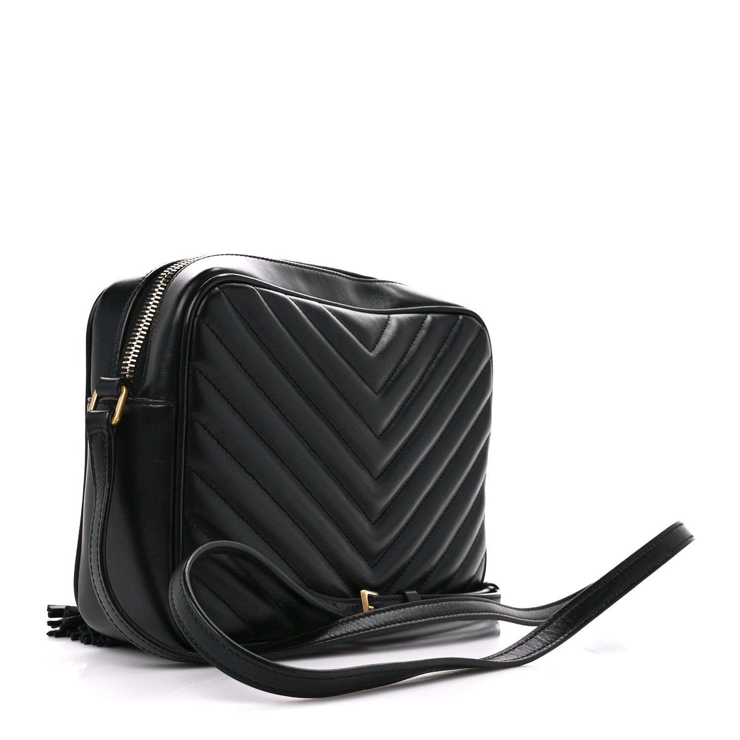 Saint Laurent Calfskin Matelasse Monogram Lou Camera Bag Black 3 of 10