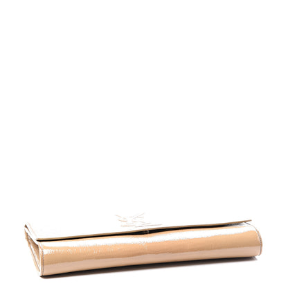Saint Laurent Textured Patent Calfskin Monogram Large Belle De Jour Clutch Nude 3 of 8