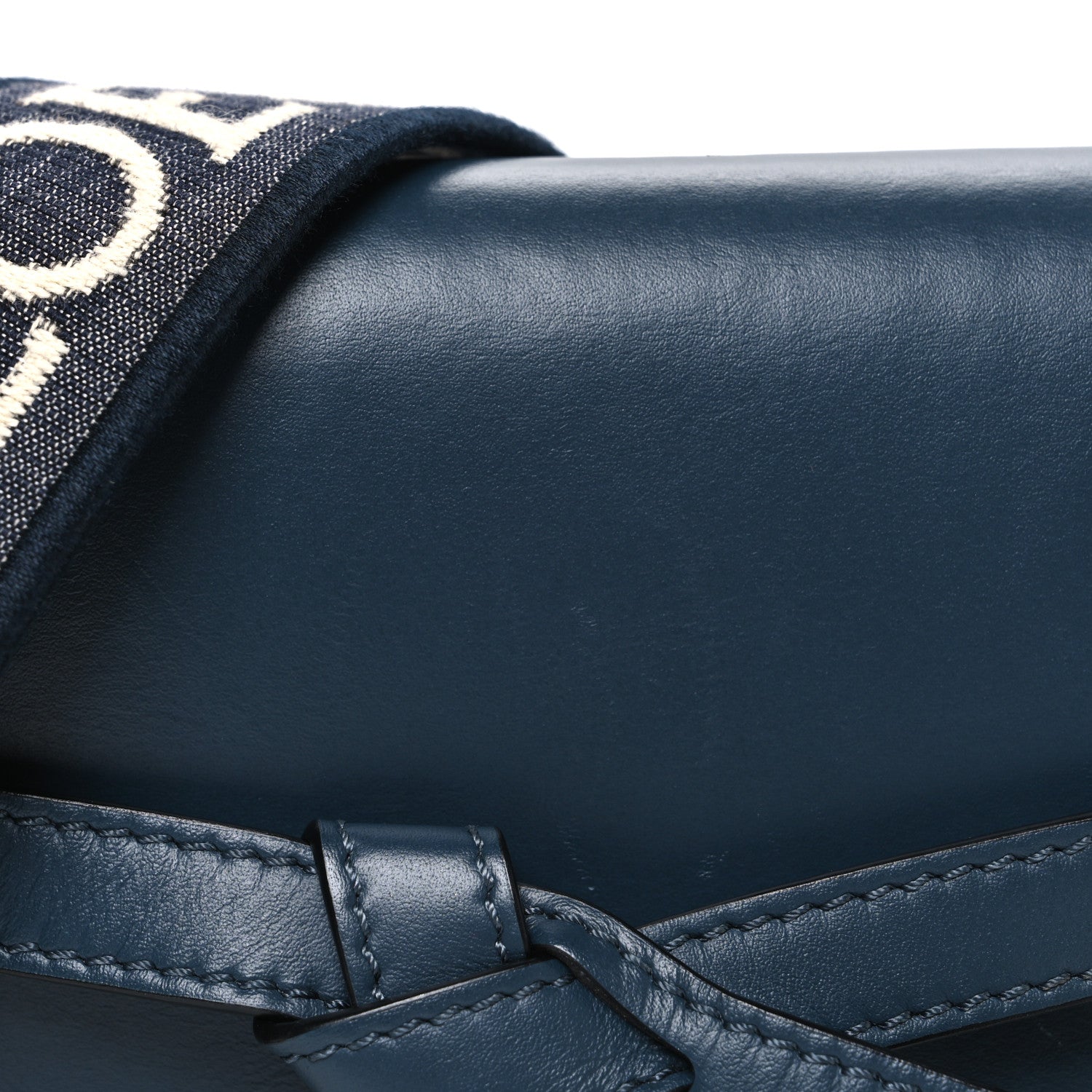 Loewe Calfskin Jacquard Mini Gate Crossbody Bag Onyx Blue 8 of 11