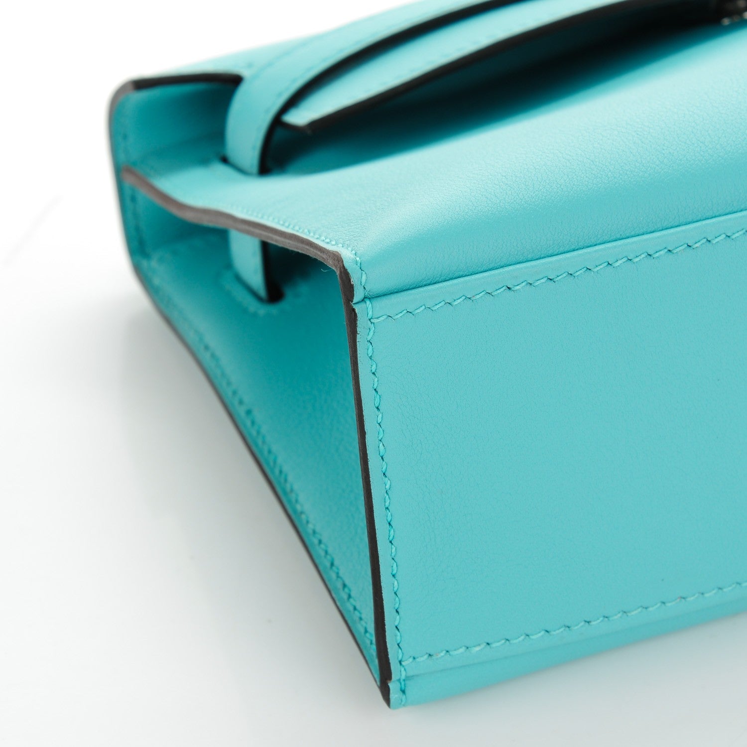 Hermes Swift Kelly Pochette Clutch Bleu Atoll 15 of 17