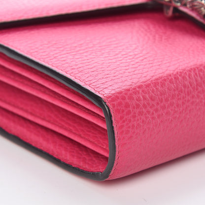 Gucci Dollar Calfskin Crystal Mini Dionysus Chain Wallet Box Pink 9 of 10