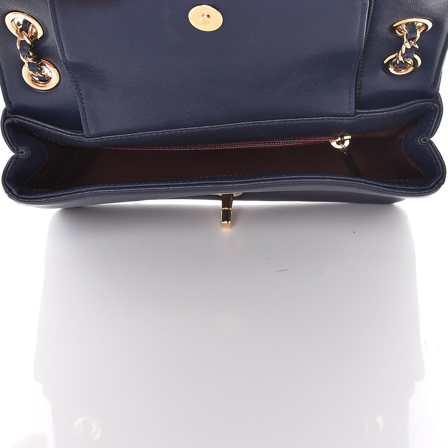 Sheepskin Quilted Small Vintage Mademoiselle Flap Navy