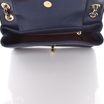 Chanel Sheepskin Quilted Small Vintage Mademoiselle Flap Navy 5 of 10