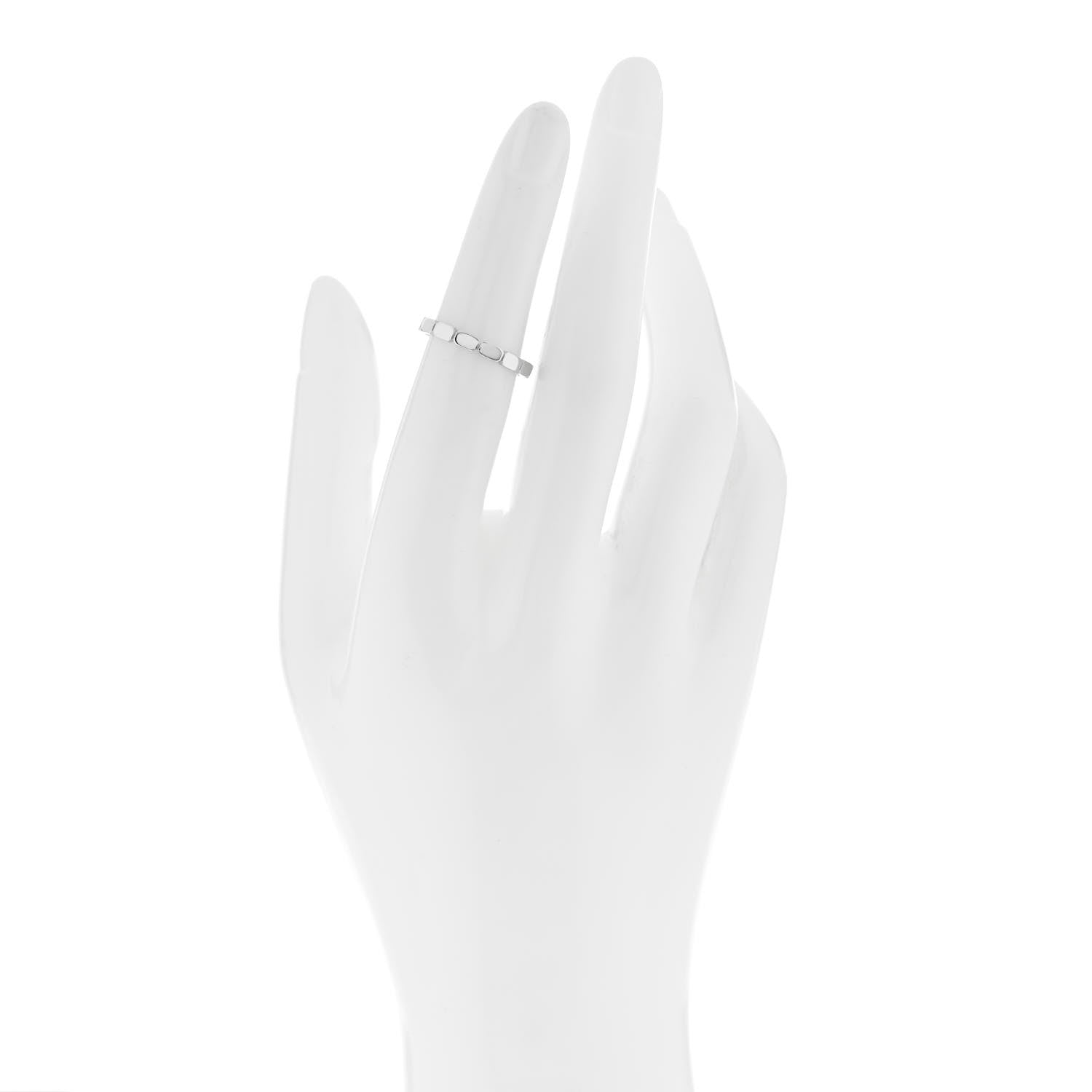 Chanel 18K White Gold Link Ring 50 5.25 2 of 4