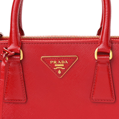 Prada Saffiano Vernice Mini Galleria Double Zip Tote Rosso 8 of 12