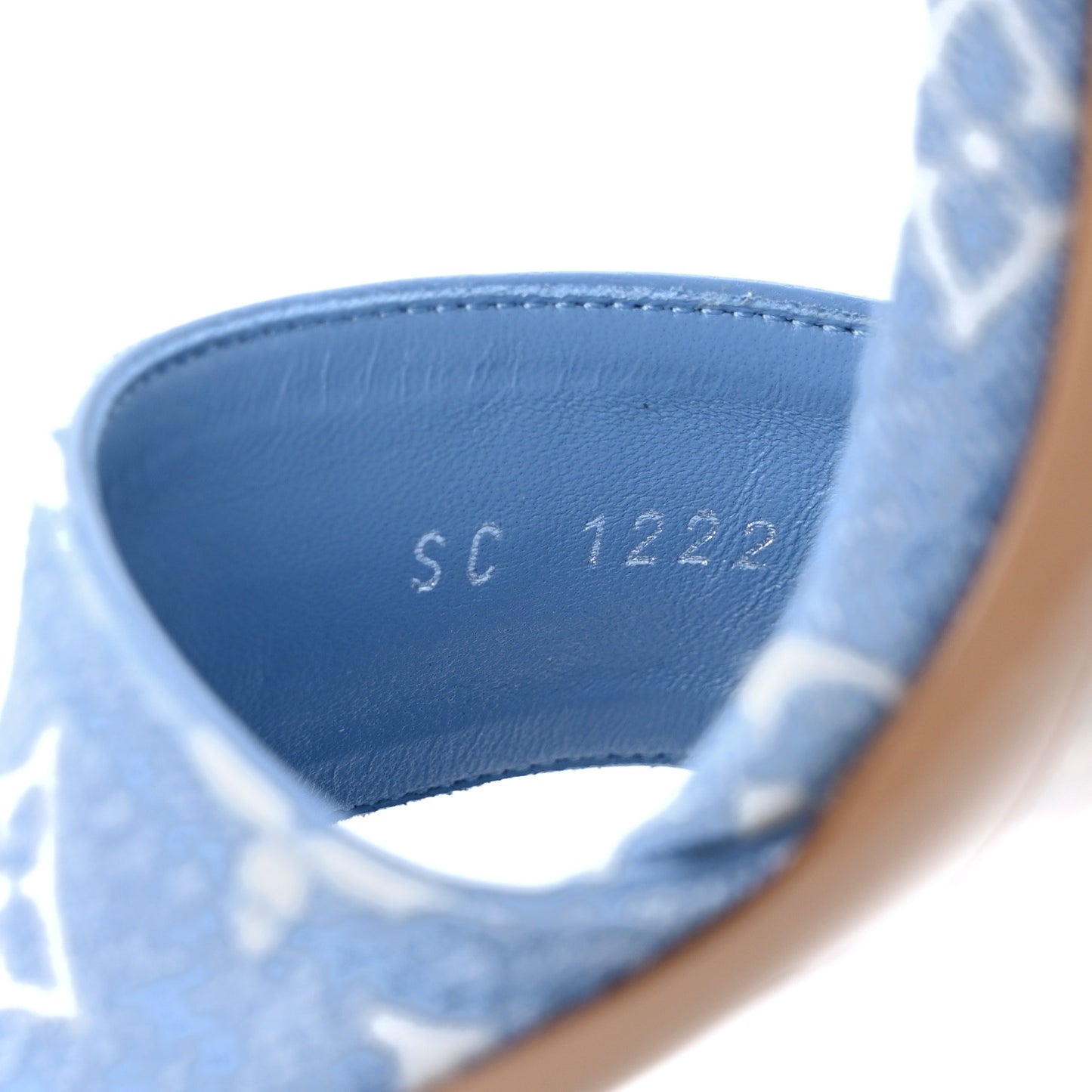 Monogram Denim Silhouette Sandals 37 Navy Blue