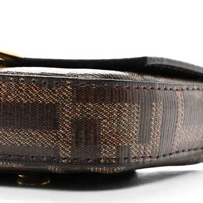 Fendi Glazed Fabric FF 1974 Belt Hip Belt Baguette Bag Mogano Panna 10 of 10