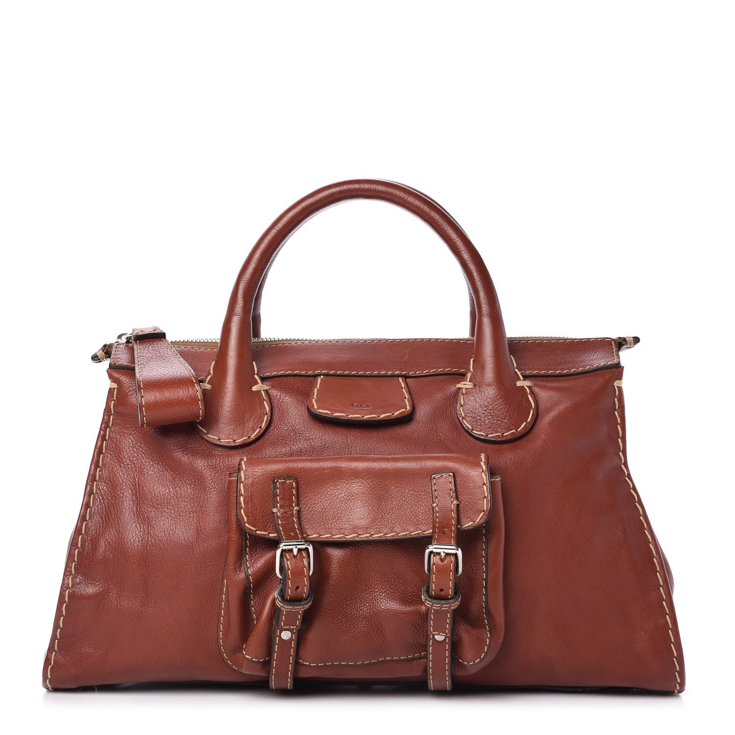 Chloe Calfskin Edith Satchel Ecureil Brown 1 of 11
