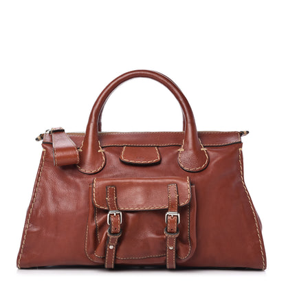 Chloe Calfskin Edith Satchel Ecureil Brown 1 of 11