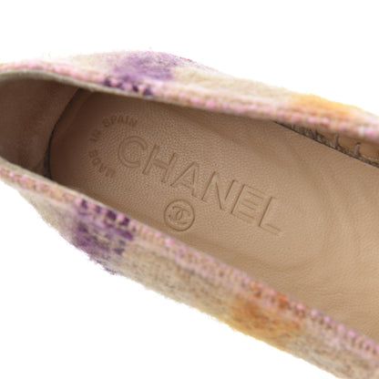 Chanel Tweed CC Espadrilles 40 Pink Multicolor 6 of 15