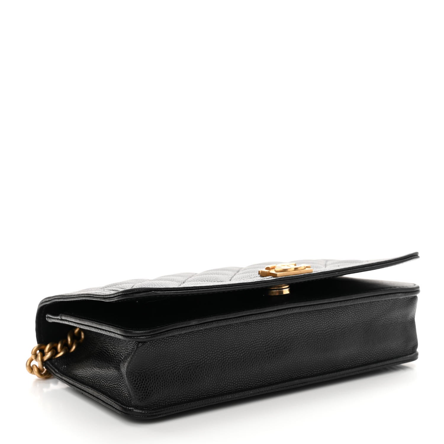 Chanel Caviar Quilted Boy Wallet On Chain WOC Black 4 of 15
