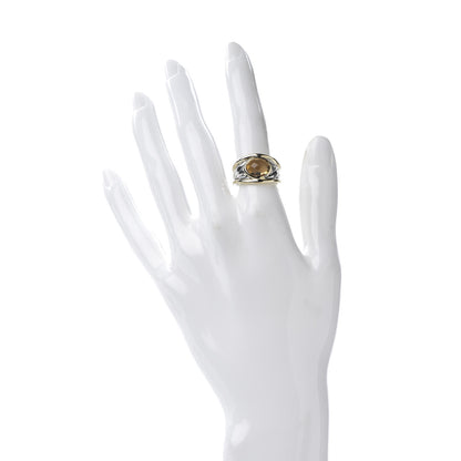 David Yurman Sterling Silver 18K Yellow Gold Citrine Oval Cable Ring 51 5.75 2 of 7