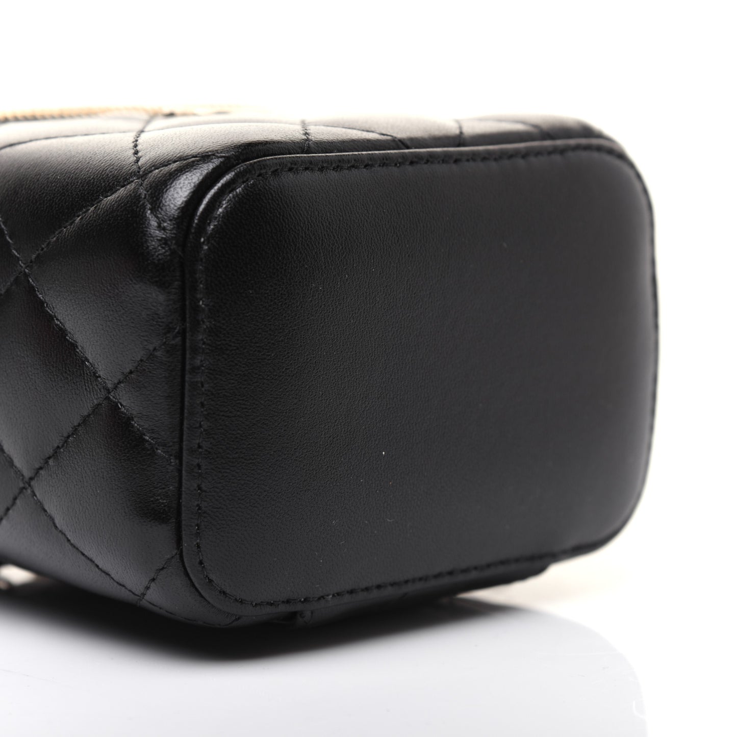 Lambskin Quilted My Chanel Lady Vanity Case With Chain Black