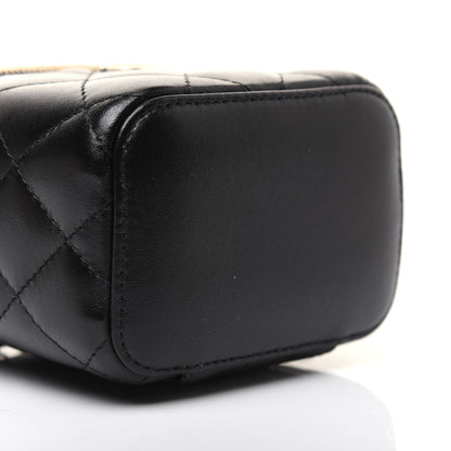 Chanel Lambskin Quilted My Chanel Lady Vanity Case With Chain Black 6 of 14