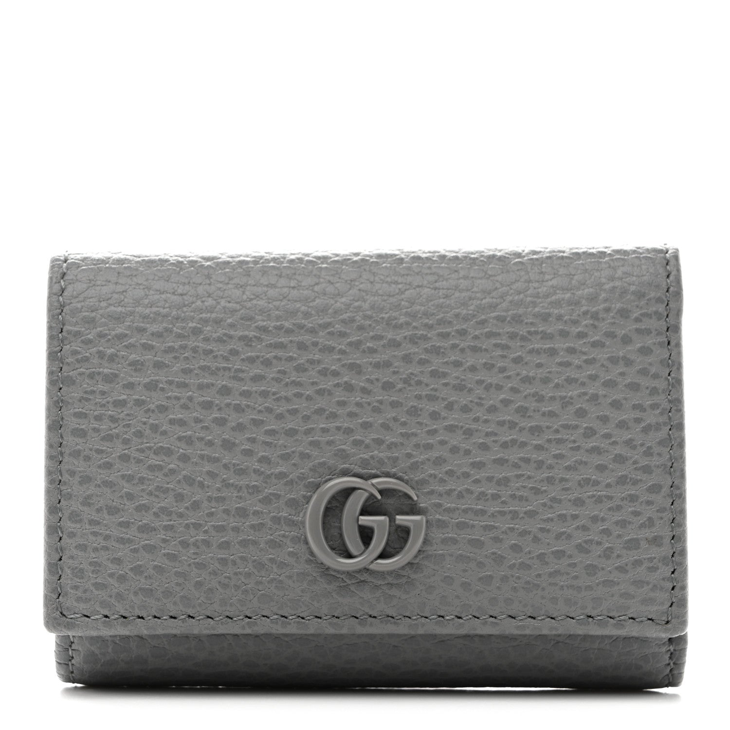 Gucci Dollar Calfskin Enamel Monochrome Medium GG Marmont Wallet Deep Grey 1 of 8