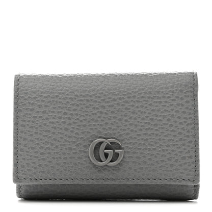 Gucci Dollar Calfskin Enamel Monochrome Medium GG Marmont Wallet Deep Grey 1 of 8