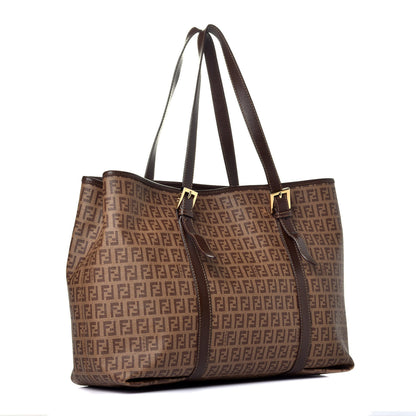 Fendi Zucchino Spalmati Vitello Tote Nocciola Castagna 3 of 11