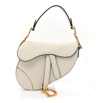 Christian Dior Grained Calfskin Mini Saddle Bag White 1 of 12