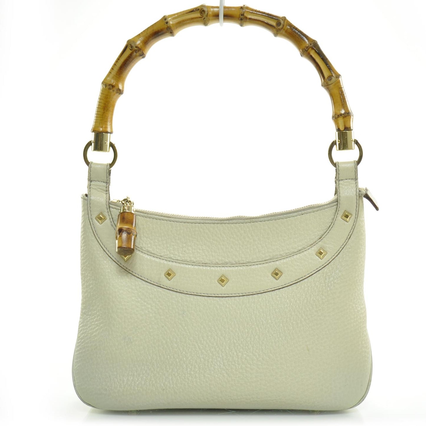 Leather Anita Bamboo Top Handle Bag
