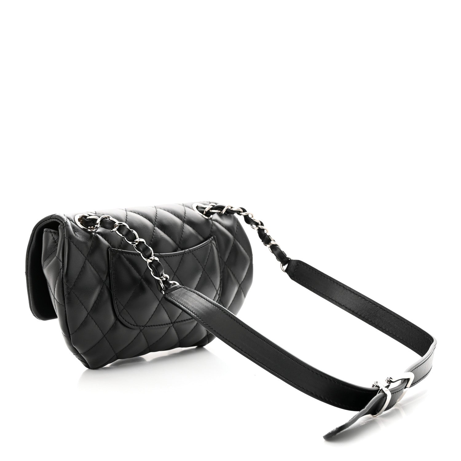 Chanel Calfskin Quilted CC Uniform Flap Belt Bag Black 2 of 11