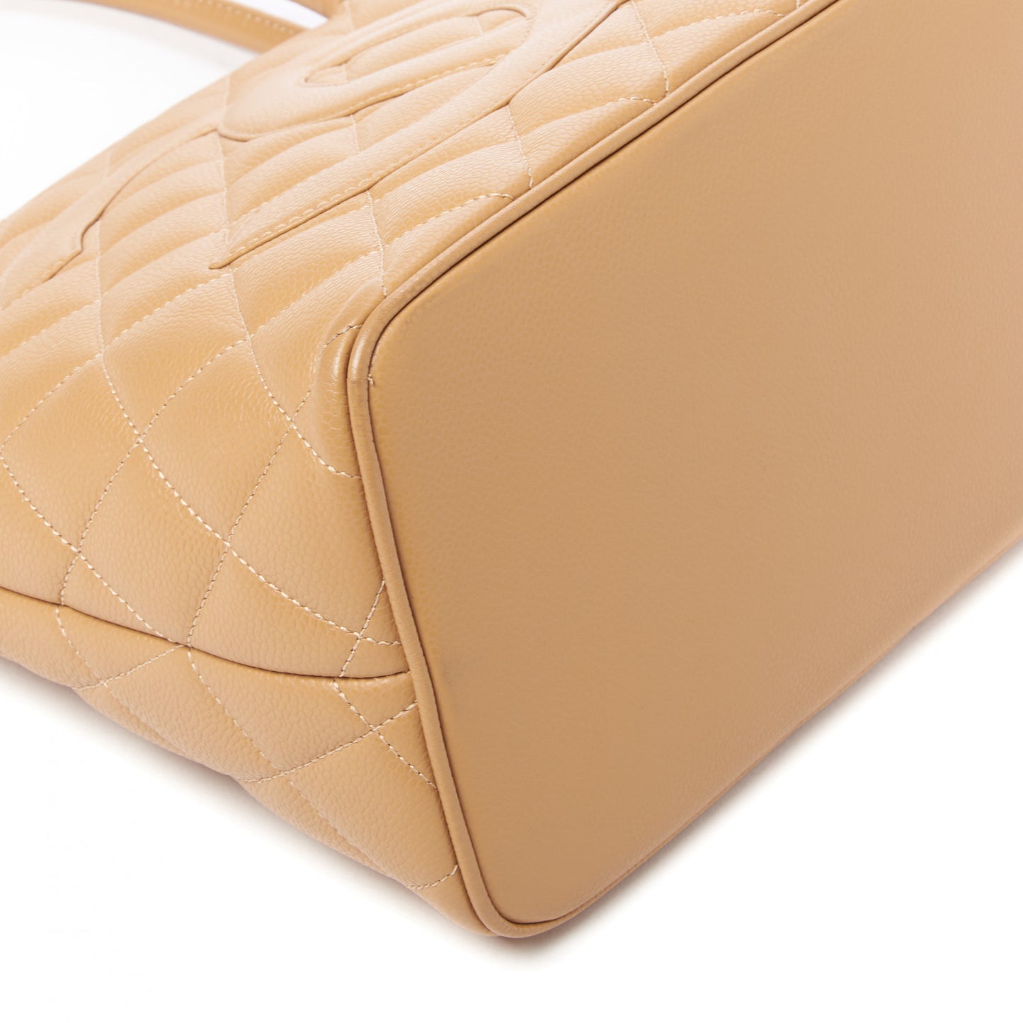Caviar Quilted Medallion Tote Beige