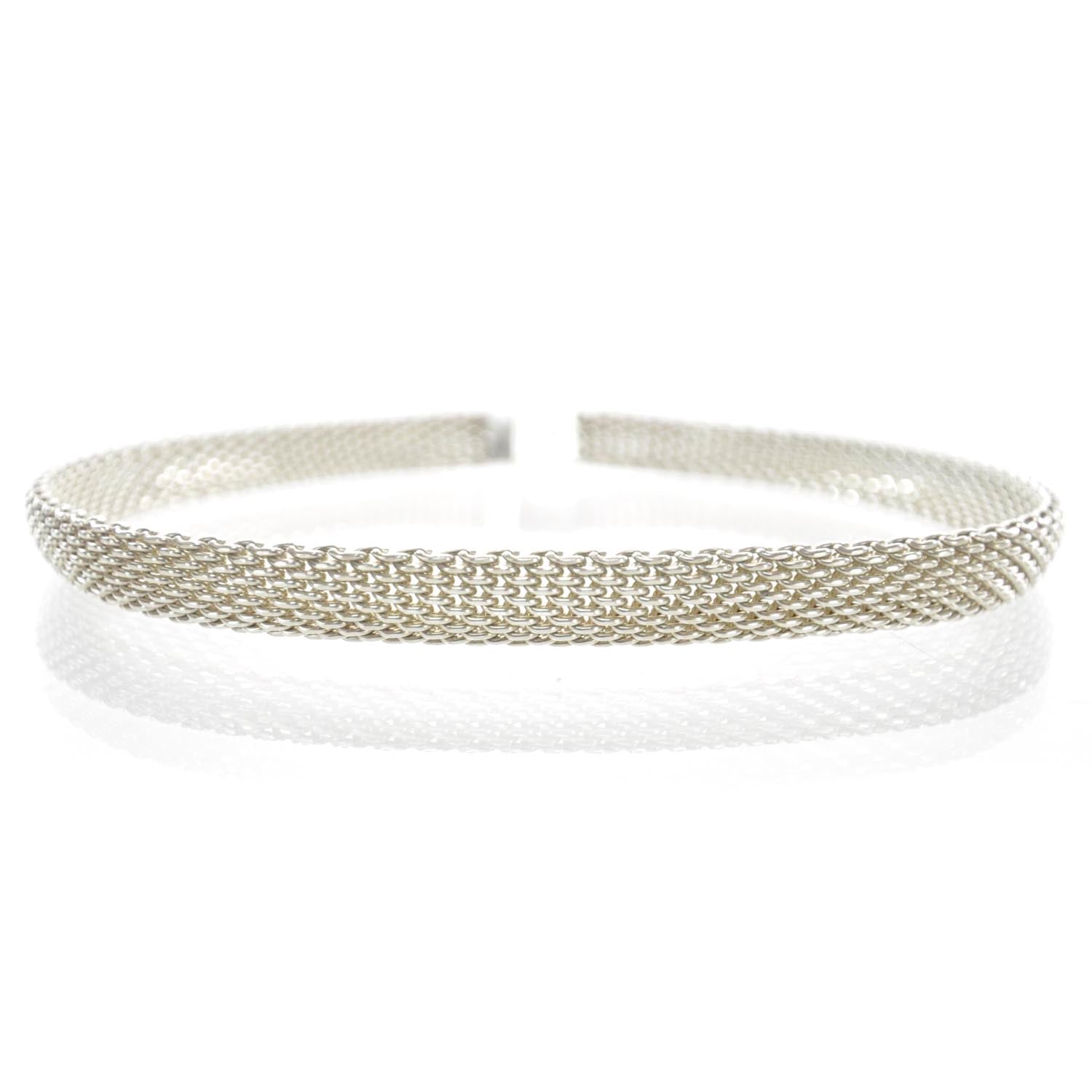Tiffany Sterling Silver Somerset Mesh Necklace 1 of 5