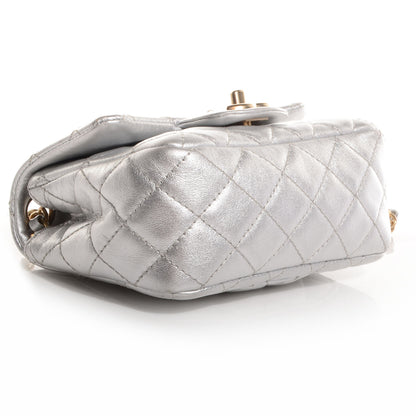 Chanel Metallic Lambskin Quilted Mini Square Flap Silver 4 of 8