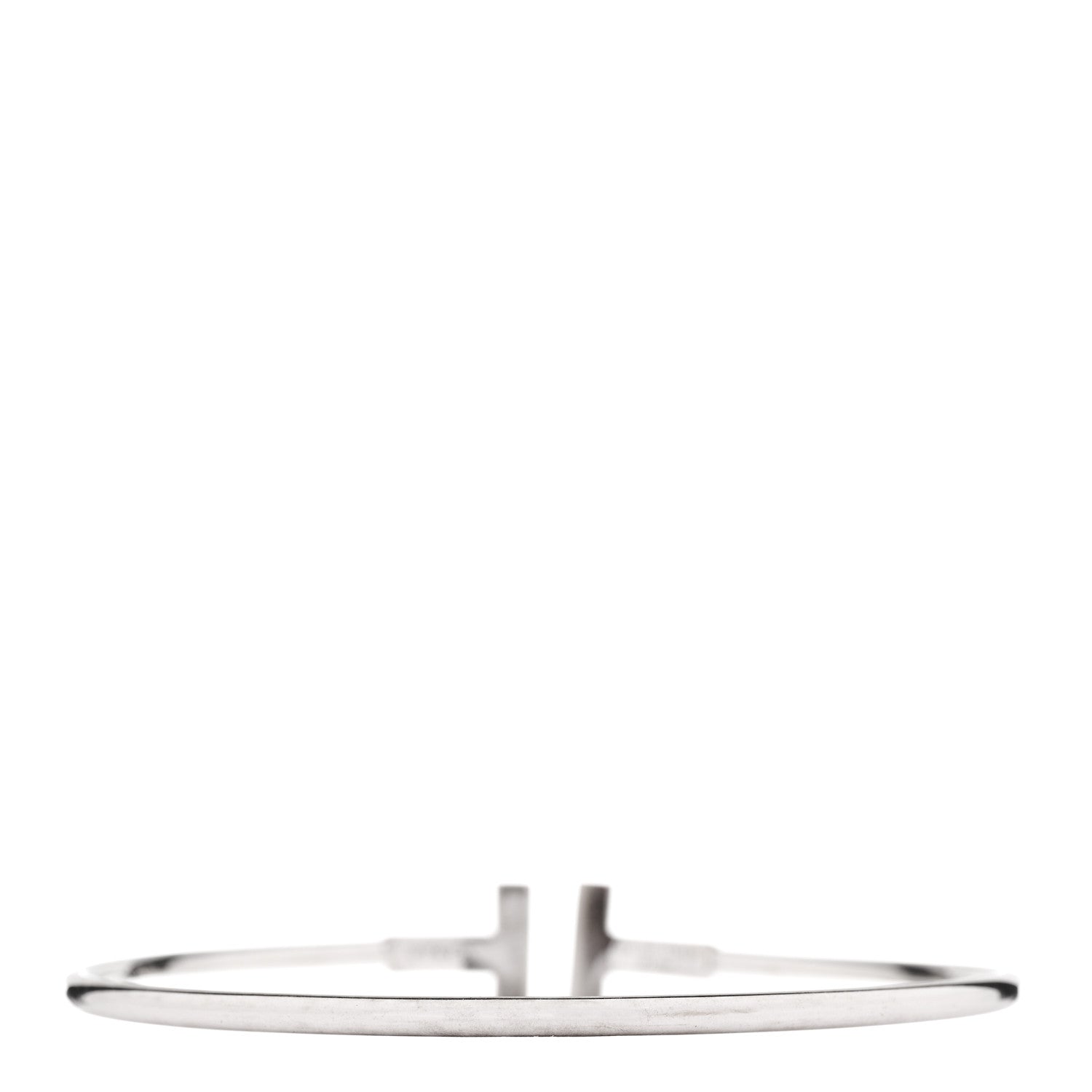 Tiffany 18K White Gold Diamond T Wire Bracelet 3 of 4