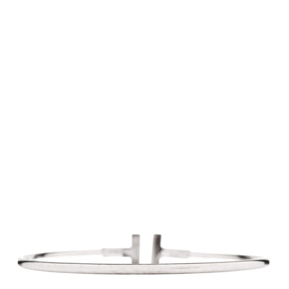 Tiffany 18K White Gold Diamond T Wire Bracelet 3 of 4