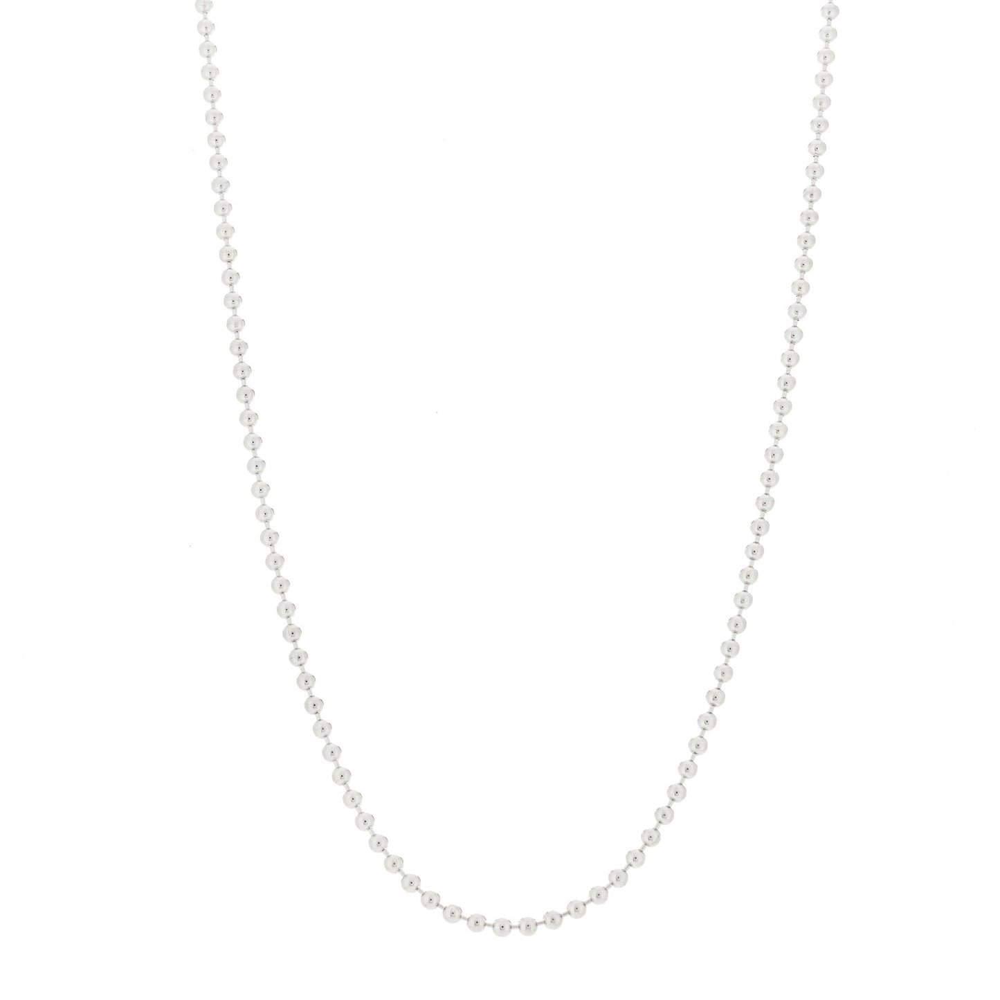 Sterling Silver 2.5mm Bead Chain Necklace 20"