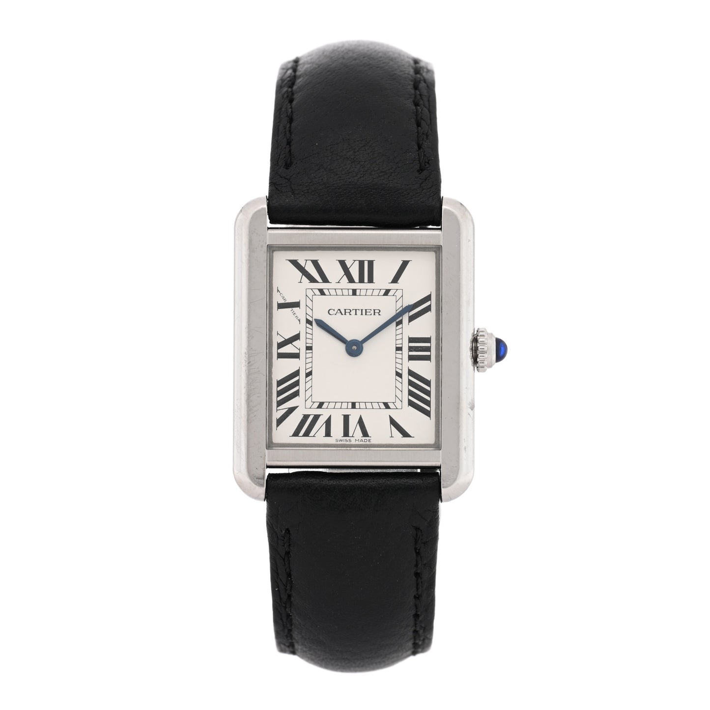 Stainless Steel Calfskin 24mm Tank Solo Quartz Watch